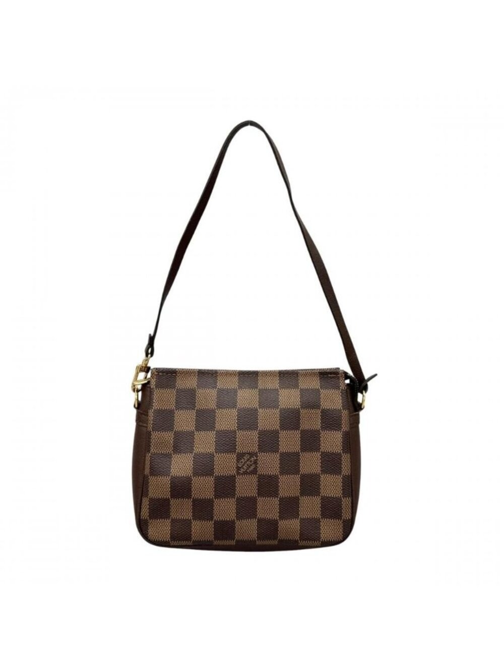 Louis Vuitton Handbag Damier Ebene Trousse Makeup Pouch Canvas Brown Gold